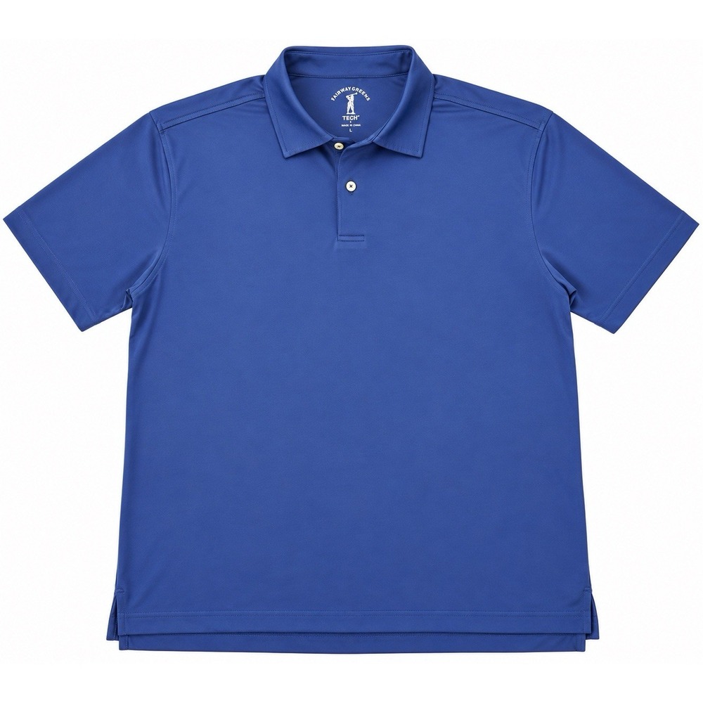 Fairway & Greene Tech Polo Shirt Mens Blue Golf Performance Stretch - M